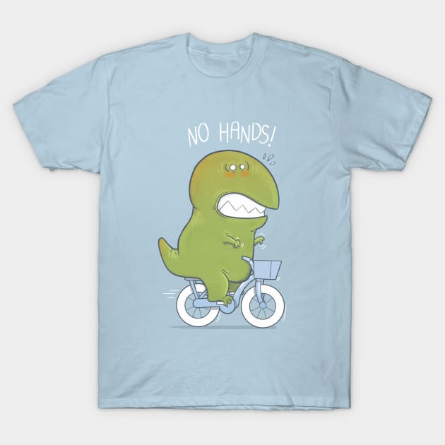 T-Rex tries biking T-Shirt by Queenmob